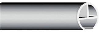 Alu-Rohrschiene Ø16mm mit Innenlauf für Vorhangzubehör «maxi sixo» Tube à rail en aluminium Ø16mm avec écartement «maxi sixo» pour accessoires rideaux Aluminium Chrom matt Aluminium chrome mat 20416.