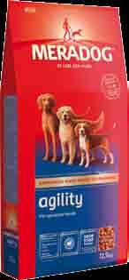 agility Alleinfuttermittel für ausgewachsene sportliche Hunde Mit der Meradog ODOR-STOP Formel und dem Meradog Schutzkonzept 25 % 15% energy Alleinfuttermittel für ausgewachsene Hochleistungshunde