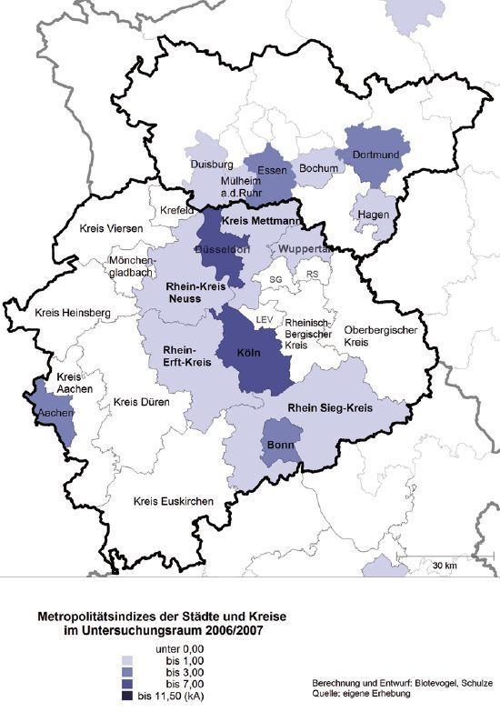 Metropolregion Rheinland im deutschlandweiten Vergleich Wirtschaftskraft (BIP 2006) 1. Rheinland ca. 240 Mrd. Euro 2. München ca. 203 Mrd. Euro 3. Frankfurt ca. 193 Mrd.