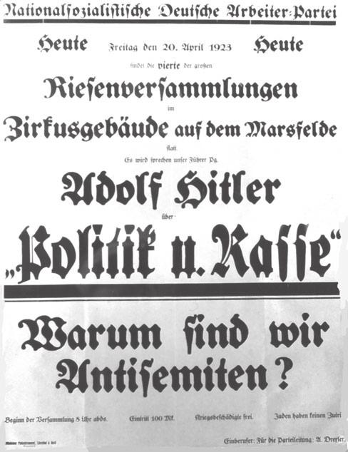 1919 tritt Hitler in die Deutsche Arbeiterpartei (DAP) ein.