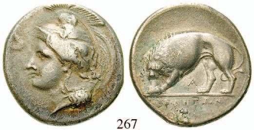 ITALIEN-LUKANIEN, VELIA 267 Didrachme 334-300 v.chr. 7,41 g. Kopf der Athena l.