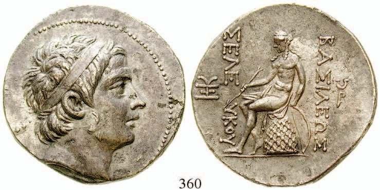 Nur der Königsname verrät, daß es sich nicht mehr um Geld Alexanders des Großen handelte 362 Antiochos IV., 175-164 v.chr.