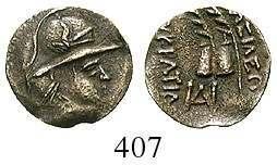 Vs. belegt, ss+ 220,- 401 Phraates Orodu, um 100-120 AE-Drachme um 100-120, Susa.