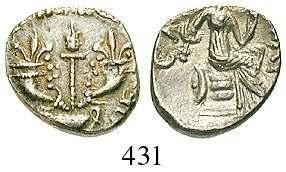 SIZILIEN, MELITA (MALTA) 429 Bronze 29 mm 218-175 v.chr. 9,39 g. Verschleierte Büste der Astarte r. mit Diadem / Osiris l.