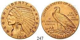 ss 80,- 245 5 Dollars 1910, D, Denver. Indianer. Gold. 7,52 g fein. Friedb.151.