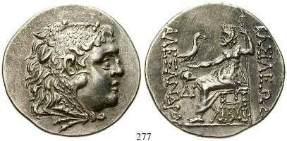 16,61 g. Kopf des Herakles r. im Löwenfell / Thronender Zeus l., hält Adler und Zepter; Beizeichen im l.