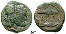 Ianus-förmiger Doppelkopf des Zeus; darüber Wertzeichen I / Dioskuren auseinander stiebend.