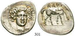 dezentriert, ss-vz 120,- 305 Drachme 300-200 v.chr. 1,95 g. Kopf des Herakles r. mit Löwenfell / Pegasus r.