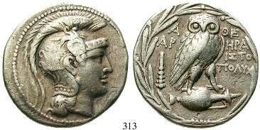 ss 150,- 312 Tetradrachme 121-120 v.chr. 16,68 g. Magistraten Karaix, Ergokles und Timo(.). Kopf der Athena r.