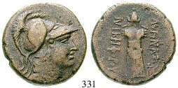 331 Bronze 21 mm 133-27 v.chr. 8,36 g. Behelmter Kopf der Athena r. / Tropaion. SNG Aul.1374; SNG Francs 1875-1879.
