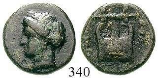 vz/ss 80,- AIOLIS, MYRINA 334 Tetradrachme 155-145 v.chr. 16,55 g. Kopf des Apollo r.