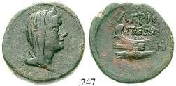 feine dunkelgrün-schwarze Patina, ss 155,- THESSALIEN, PHALANNA 236 Bronze 400-344 v.chr. Jünglingskopf r.
