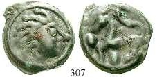 DeLaTour 7527. grüne Patina. ss 180,- 306 Potin Mitte 1. Jh.v.Chr., AE. 3,29 g. Kopf r.