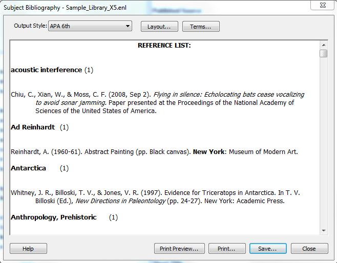 Abbildung 20: Vorschau der Literaturliste nach Schlagworten Pro Keyword wird Ihnen in Klammern angegeben, wie viele Titel in Ihrer Library dazu vorhanden sind.