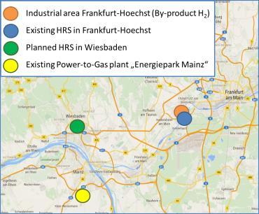 Vom Windrad bis zum Bus Die Etablierung einer Brennstoffzellenbusflotte in Mainz, Wiesbaden und Frankfurt am Main würde zusammen mit dem Energiepark