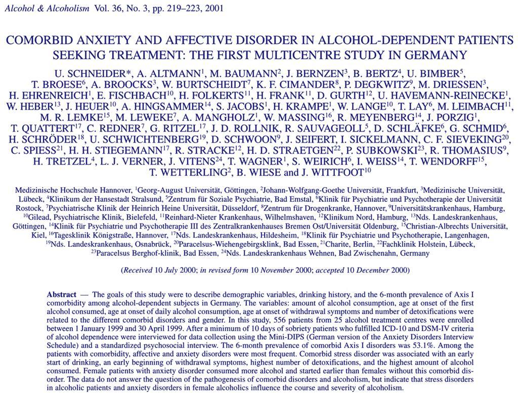Alkoholabhängigkeit und psychiatrische Komorbidität: Eine