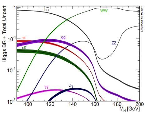 Zerfälle des Higgs-Teilchens Zerfallsraten in die verschiedenen Teilchen können berechnet werden: Für Experten H W +, Z, t, b, c, τ,..., g, γ W -, Z, t, b, c, τ,.