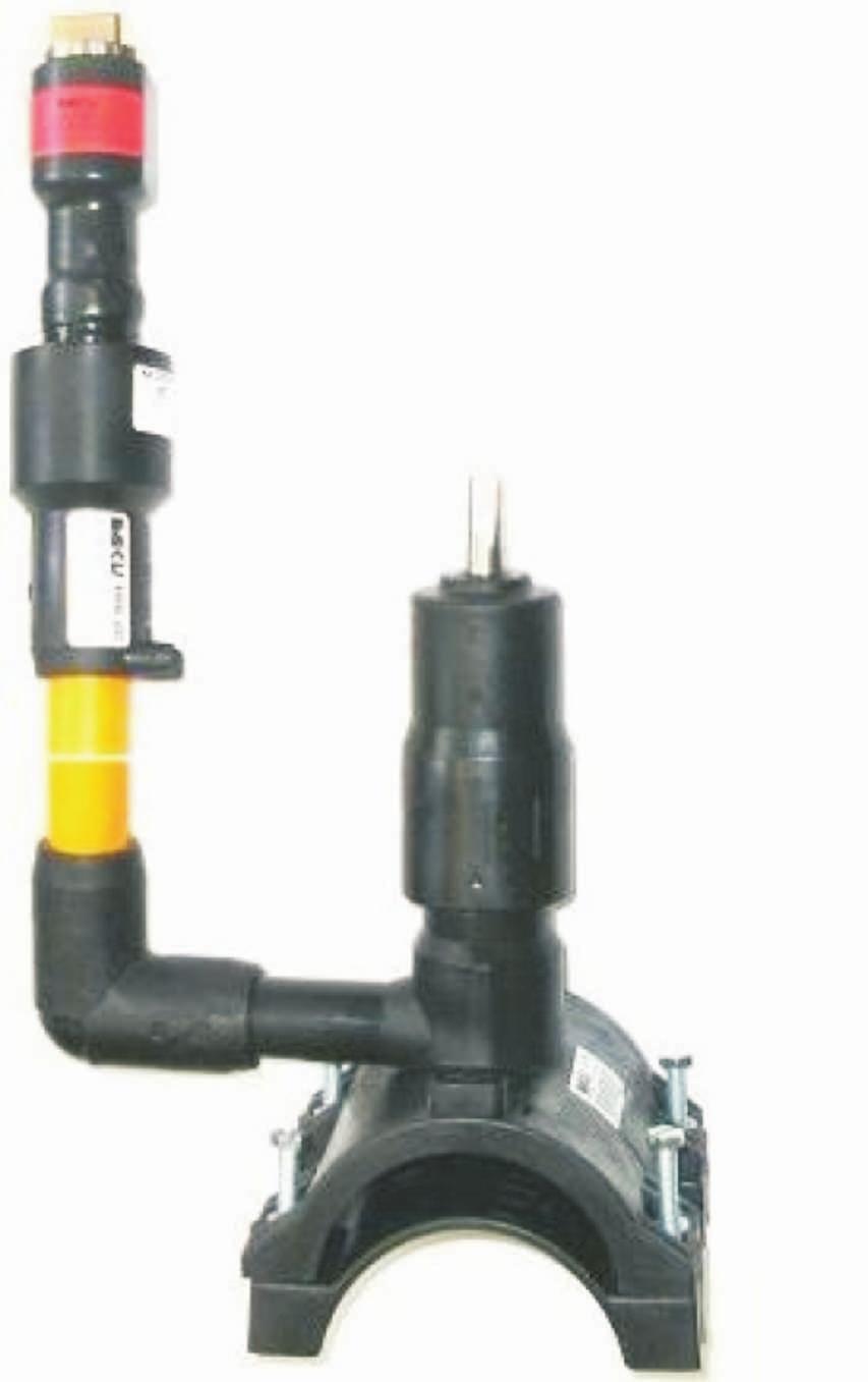 Kunststoff-Ventil-Anbohrarmatur [KVAAPE-AB] Typ K 550 Kunststoff-Ventil-Anbohrarmatur für Gasleitungen mit PE-Ausbläser PE-100 SDR 11 Maximaler zulässiger Betriebsdruck: Gas PN 10 Die