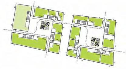 4 Die städtebauliche Lösung für die beiden Teilquartiere des Quartiers VII wird von den Gutachtern als sehr starr und für die Umgebung als etwas städtebaulich Fremdes
