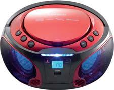 Radiorecorder / CD-Radios SCD-550 Bluetooth, Toplader CD/MP3-Player, FM-Radio, LCD-Display, Wiedergabe von USB, unterstützt folgende Formate: CD, CD-R/RW, 2 eingebaute Lautsprecher, Teleskopantenne,