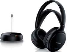 Kopfhörer SHC5200/10 Kabelloser HiFi-Kopfhörer, 32 mm Treiber/geschlossen, kabellose UKW-Übertragung, selbstregulierender Bügel, Empfindlichkeit: 100 db, effektive Reichweite: 100 m, Stromversorgung