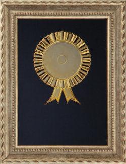3er-Serie Gravierplaketten a) mit goldener