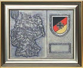 40,- Relief 20 x 15 cm auf Mahagoni-Look 32 x 26 cm für 5 cm-embleme für Wappen