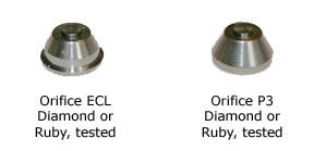 5.2 Düsen und Mischrohre / Orifice and mixing tubes Mixing Tube ECL-Mixing Tube MT-014155-xx Orifice ECL Diamond MT-014201-xx Orifice ECL Ruby MT-009550-xx Orifice P3