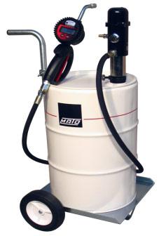 Motorenölauslauf - DIGIMET E35 Handdurchflussmengenzähler mit Motorenölauslauf bei 50 l Fässern Pumpenhalter (Art.Nr.