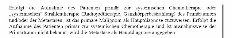 0201e Auswahl und Reihenfolge der Kodes Systemische Strahlentherapie wie