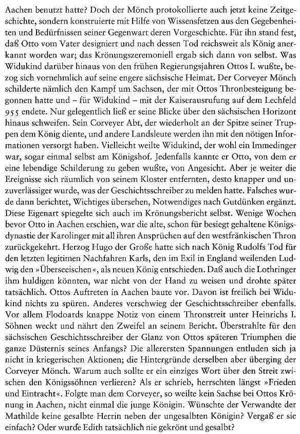 (aus: Fried, Johannes, Der Weg in die Geschichte. Die Ursprünge Deutschlands bis 1024 (Propyläen Geschichte Deutschlands, Band 1), Berlin 1998, S. 480 ff.