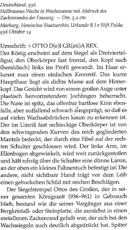 Abbildungen: HStAM Bestand Urk. 75 Nr. 65 (Privilegienbestätigung für das Kloster Fulda (14. Oktober 936). Einsehbar über https://arcinsys.hessen.de/arcinsys/detailaction?