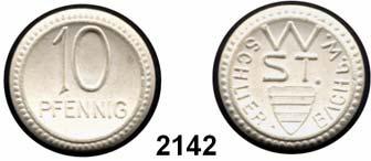 P O R Z E L L A N M Ü N Z E N 127 Münzen von anderen Deutschen Keramischen Fabriken 2138 515.b Dresden, 3 Mark o.j.(1921) braun mit Goldrand. A. Eckard Menzel 5549.2....Fast prägefrisch 50,- 2139 515.