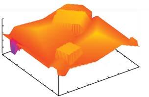 2 REM-Aufnahme der Abscheidung von Schichten mit definierter Nanostruktur für die Formgebung und Entspiegelung von Oberflächen.