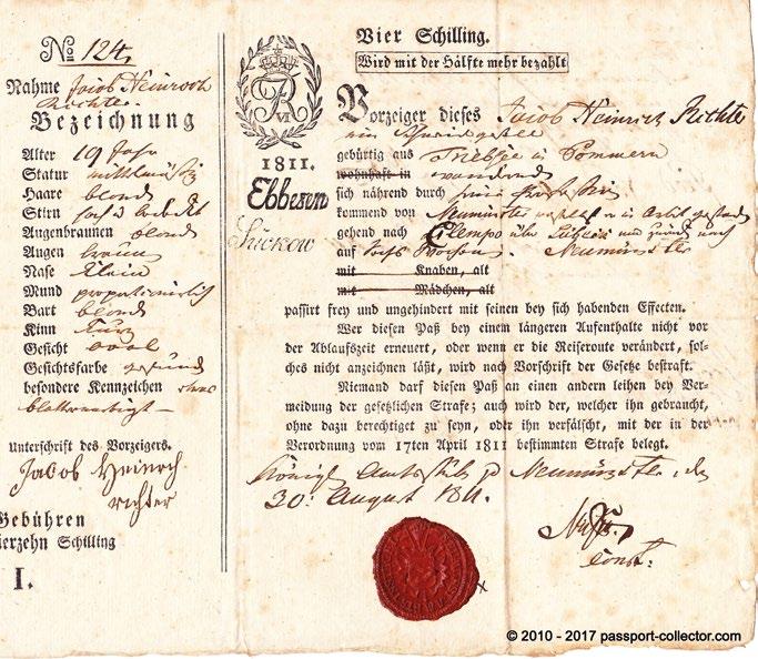 Wissen Sie nicht, wer ich bin? Abb. 1: Deutscher Pass von 1811 Wie ist das moderne Identitätsdokument entstanden?