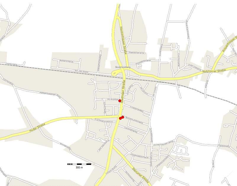 Karte 3: Abgrenzung des zentralen Versorgungsbereichs in Bookholzberg nah&gut Inkoop / Aldi
