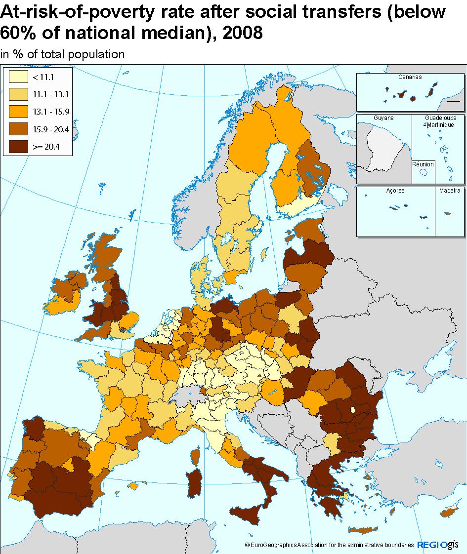 Armut und Deprivation Armut ist in allen Mitgliedstaaten anzutreffen Schwerwiegende materielle Deprivation konzentriert sich in den am