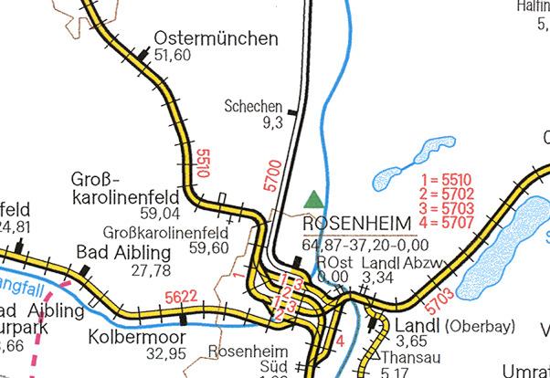 Bauvorhaben auf der Strecke 5510 zwischen Ostermünchen und Rosenheim Übersichtskarte Gewerk Maßnahmen Kosten (TEUR)
