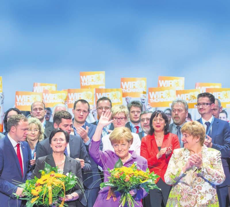 MERKEL: THÜRINGEN IST EIN STARKES STÜCK DEUTSCHLAND. Starke Frauen: Angela Merkel, Christine Lieberknecht und Birgit Diezel mit den Kandidaten der CDU Thüringen i Wussten Sie schon?
