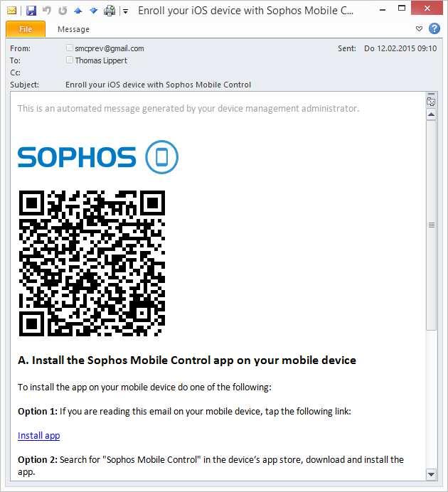 Sophos Mobile Control Verteilung per