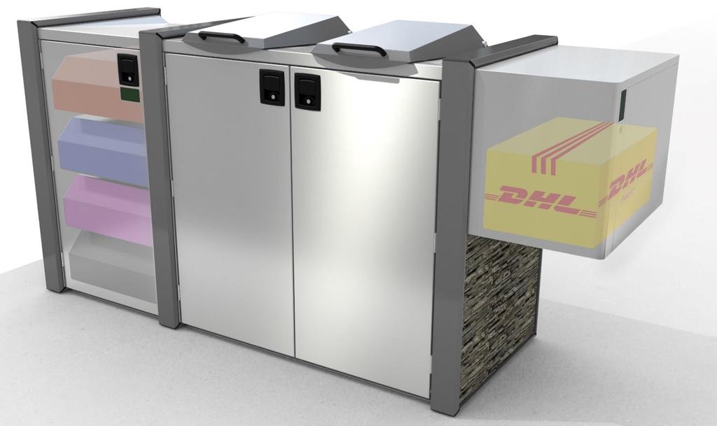 WERTSTOFFSAMMLUNG: SMART BOX Mülltonnenschrank mit Zusatznutzen Paketbox Service-on-Demand-Schrank Lagermöglichkeit (Brennholz,