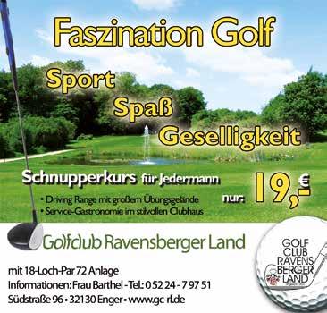 Jubiläumsturnier mit herausragenden Ergebnissen 22 Vereine Verkehr Golfclub Ravensberger Land feierte 30-jähriges Bestehen Im Juni 1987 Jahren entstand in Enger-Pödinghausen auf ca.