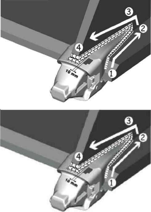 An die Löffelseite adaptierter mittlerer Zahnhalter Einen Mindestabstand von 10 mm (0,4 in) zwischen Schweißnaht und Zahnhalterloch, wie in den Skizzen dargestellt, einhalten. Kurze seite.