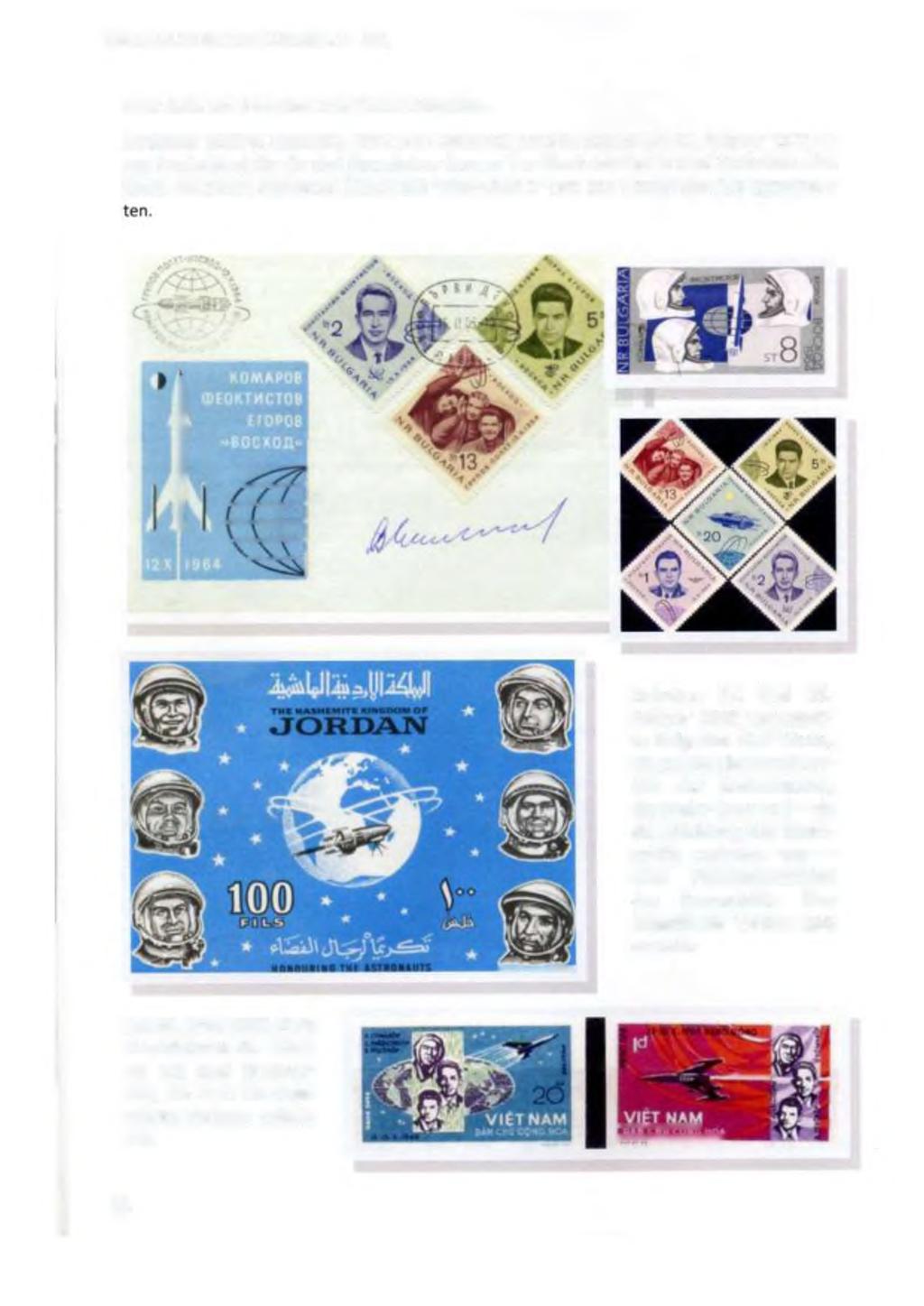 Mitteilungsblatt Weltraum Philatelie e, V. 256 einer Serie von 6 Marken zum Thema Satelliten.