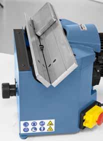 Schleifmaschinen Kantenfasmaschine Die Kantenfasmaschine KFM 450 ist zum Entgraten und Anfasen verschiedenster Materialien, sowie der wirtschaftlichen