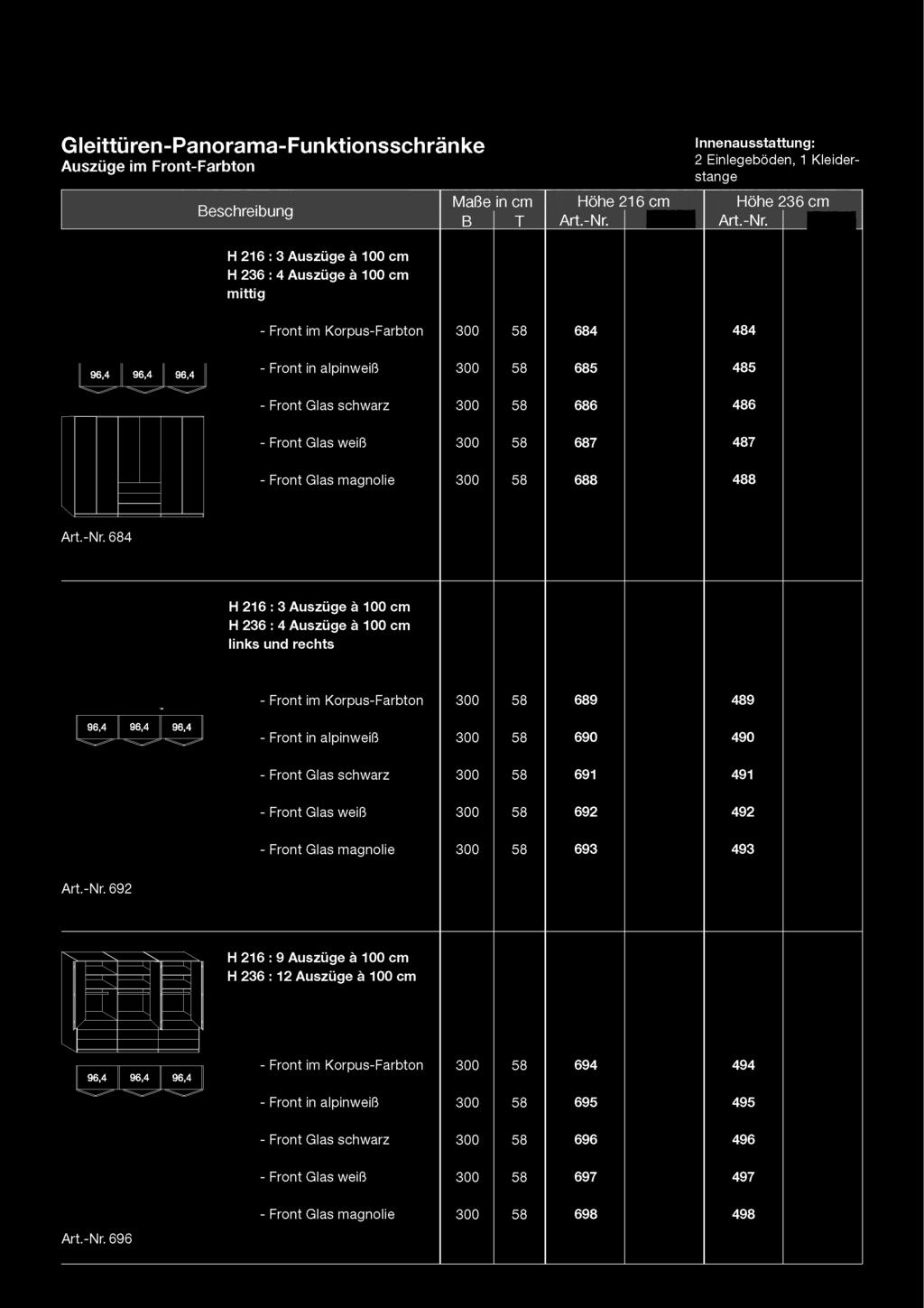 Seite 20 von 37 Gleittüren-Panorama-Funktionsschränke Auszüge im