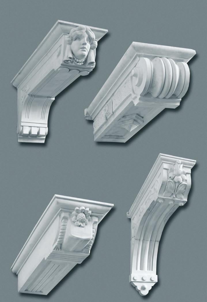 Balkonkonsolen in Zement für den Aussenbereich BK 05 Höhe: 54 cm Breite: 37 cm Tiefe: 106 cm BK 06 Höhe: 25 cm
