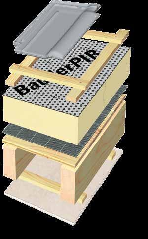 Profilholzschalung, Metalleindeckung Ausgeführt mit BauderPIR MDE, dem Wärmedämmelement für Metall-, Schieferund Schindeleindeckung