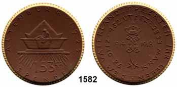 126 PORZELLAN SPENDEN - MEDAILLEN Münzen von ausländisc hen K eram isc hen Fabrik en 1576 615.a Japan, 1 Sen 1945 braun und dunkelbraun. LOT 2 Stück.