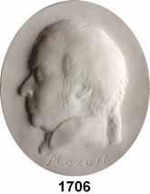 j. (R. Scheibe). Mozart Kopf n.l. 145 x 172 mm... Vorzüglich - prägefrisch 80,- 1707 Weiße Medaille o.j. (nach L. Posch 1806). Napoleon I. Brustbild n. r. 81 mm.